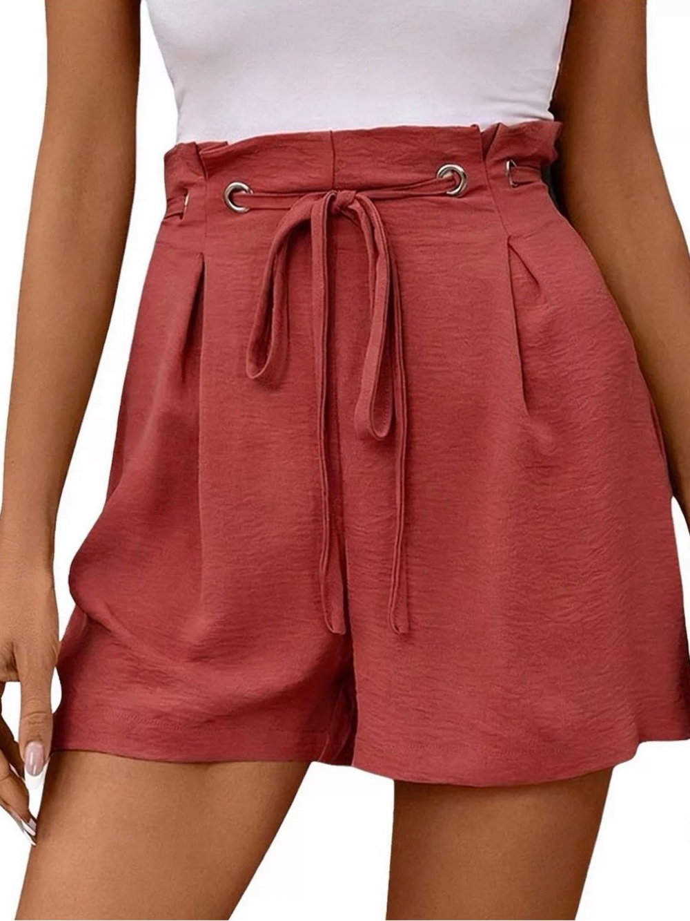 Kohl's High-Waist Drawstring Bermuda Shorts in Rusty Rose